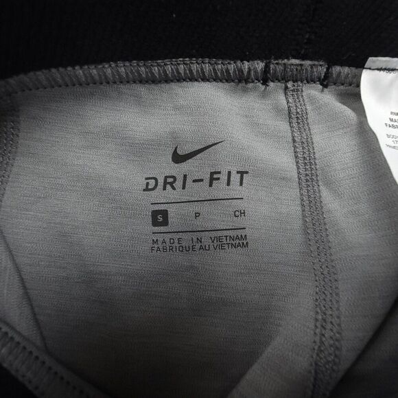 NIKE Dri Fit Pro Mesh Cut Out Cropped Training Leggings Womens Small Light Gray - Picture 2 of 7